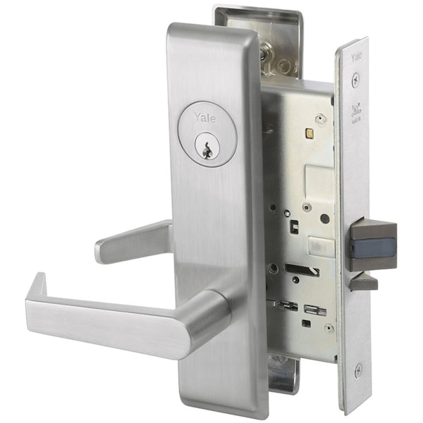 Yale Mortise Storeroom Lock, AUCN Trim, Satin Chrome AUCN8805FL 626 - main